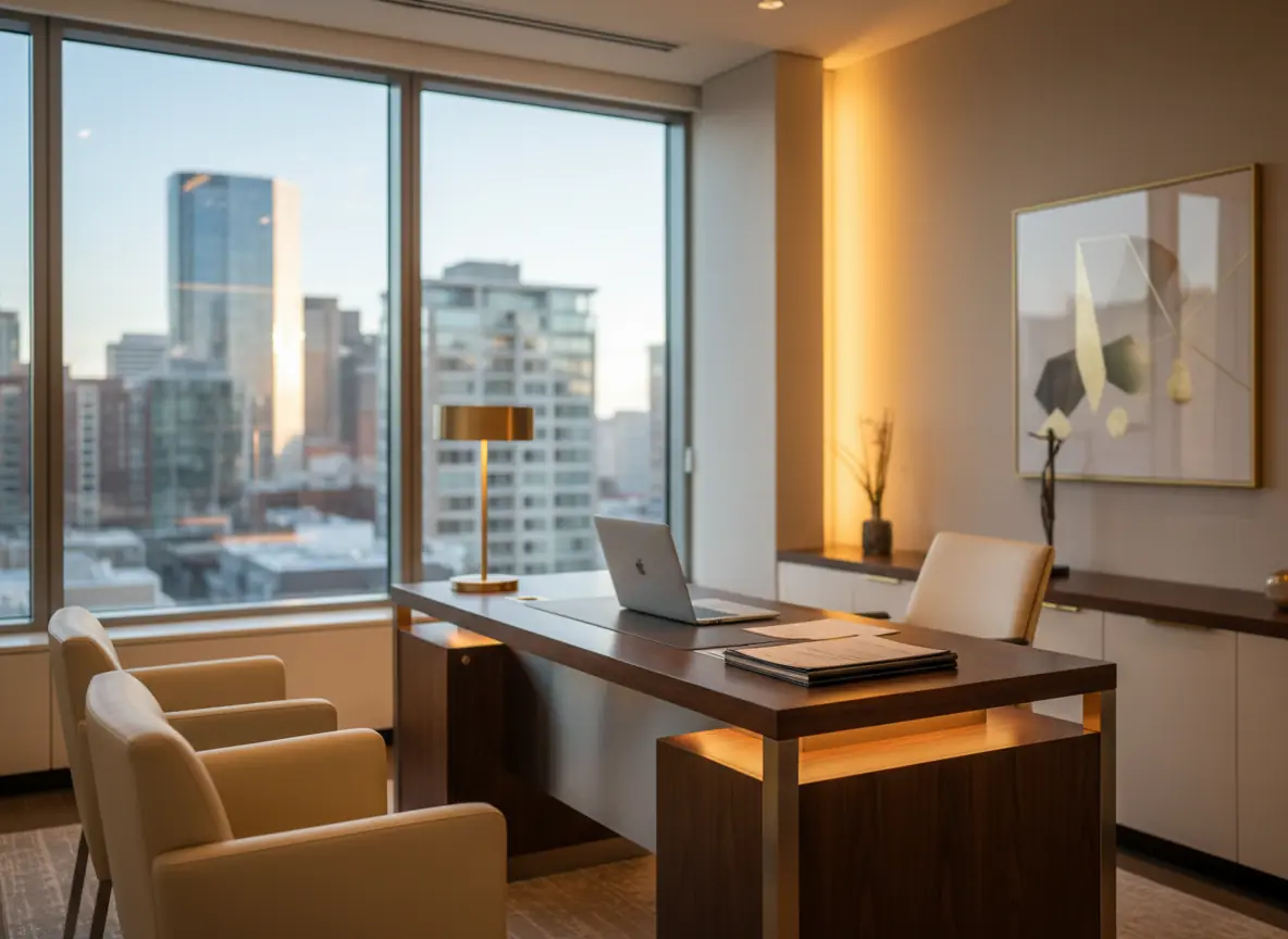 Professional mortgage broker workspace in Calgary
